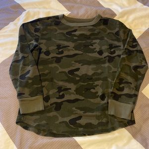 Long Sleeve Camo Print T-Shirt